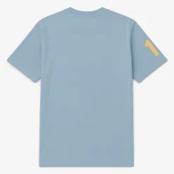 T-shirts>SERGE BLANCO Short-sleeved cotton T-shirt with 15 blue dragée print SAPIN