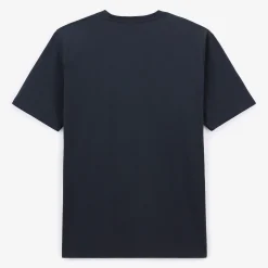T-shirts>SERGE BLANCO Short-sleeved cotton T-shirt with navy blue print DARK NAVY