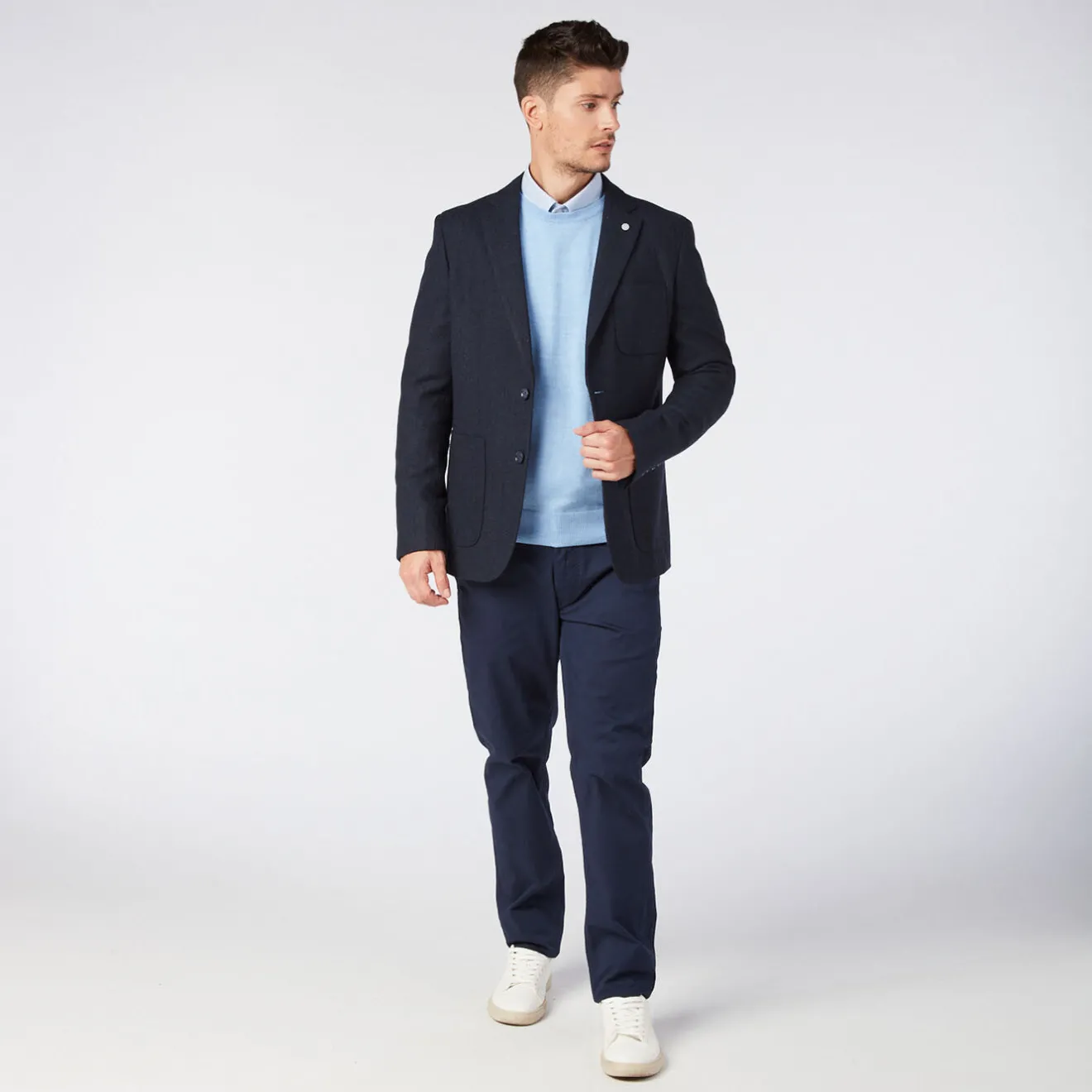 Blazers>SERGE BLANCO Simon navy blue jacket CARREAUX