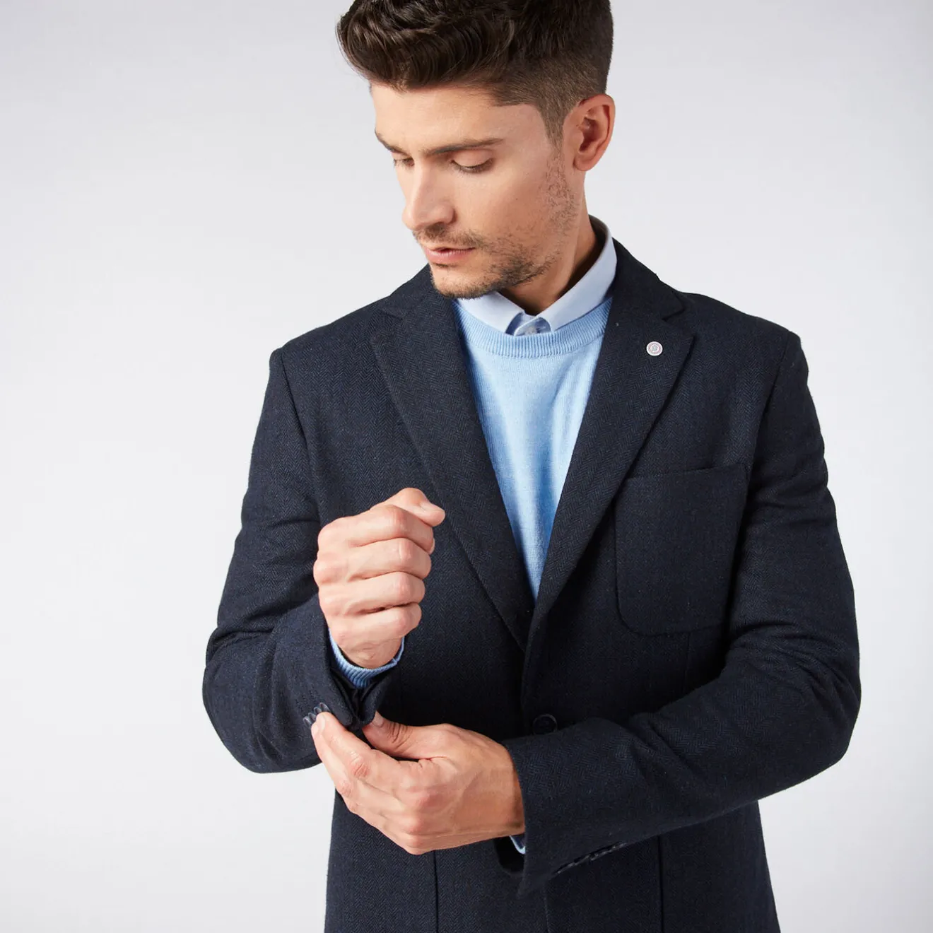 Blazers>SERGE BLANCO Simon navy blue jacket CARREAUX