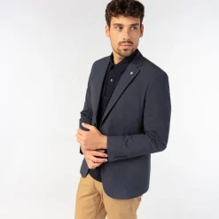 Blazers|Manteaux Et Vestes>SERGE BLANCO Simon navy blue jacket MILITAIRE