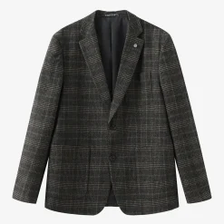 Blazers>SERGE BLANCO Simon Plaid Blazer Jacket NOIR