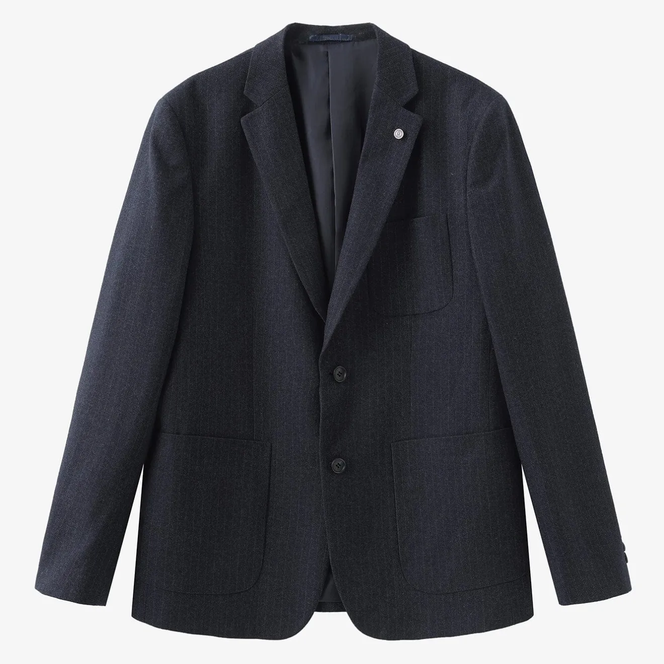 Blazers>SERGE BLANCO Simon striped denim blazer jacket NOIR