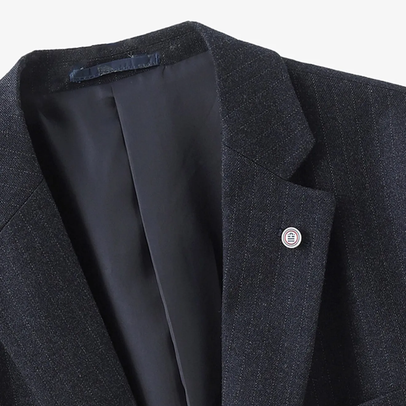 Blazers>SERGE BLANCO Simon striped denim blazer jacket NOIR
