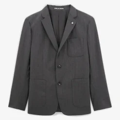 Blazers|L'élégant>SERGE BLANCO Simonni grey marl blazer jacket DARK NAVY