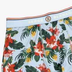 Sous-vêtements|Le Sportif>SERGE BLANCO Sky blue floral sublimation boxer shorts COLORISASSORT