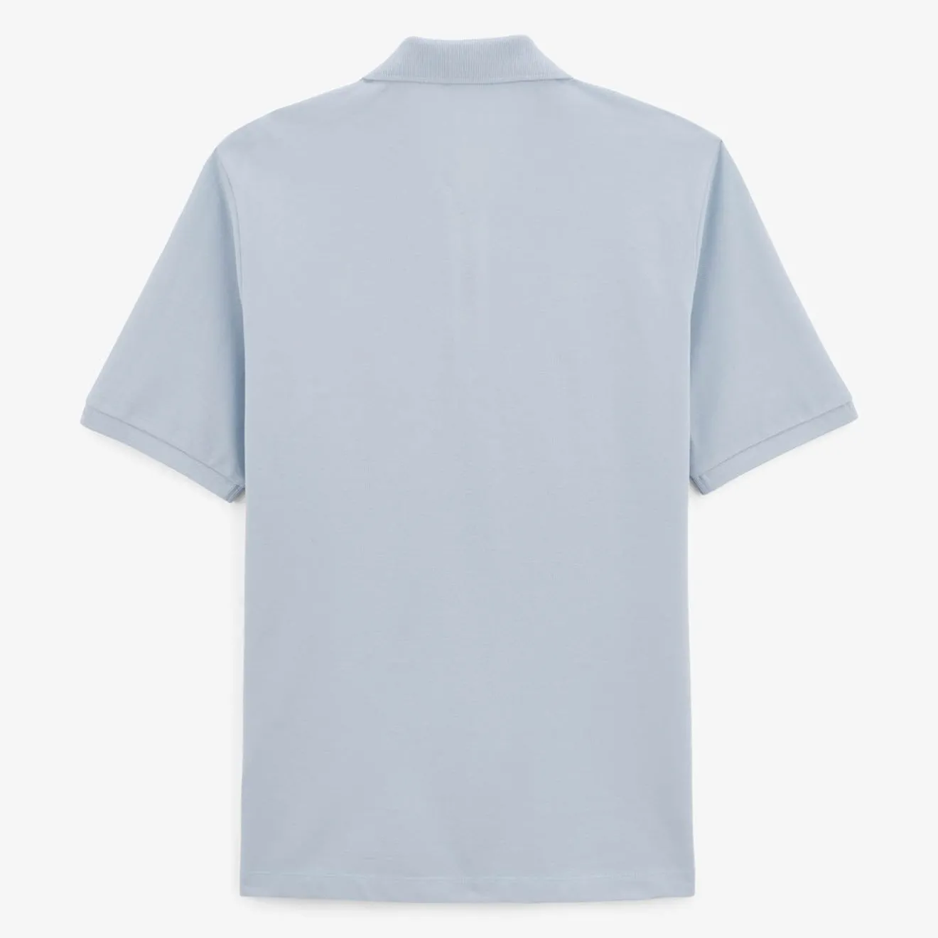 Polos|L'élégant>SERGE BLANCO Sky blue Lino pique short-sleeved polo shirt with zipped collar LATTE