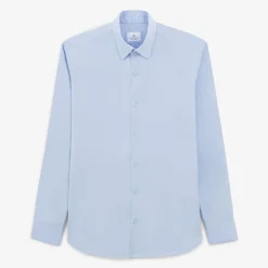 Chemises>SERGE BLANCO Sky blue plain long sleeve shirt MARINE