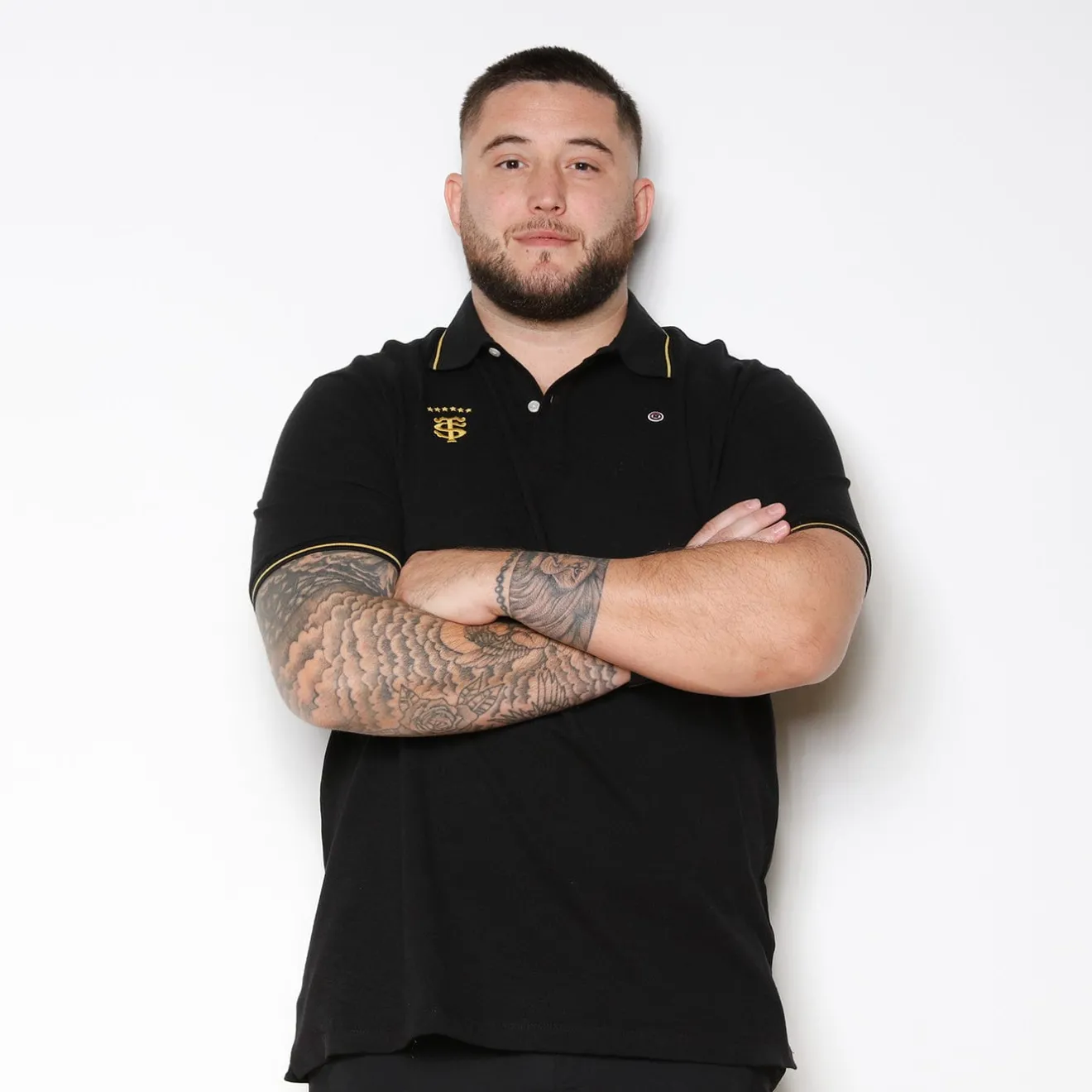 Stade Toulousain|Polos>SERGE BLANCO Stade Toulousain black pique polo shirt NOIR