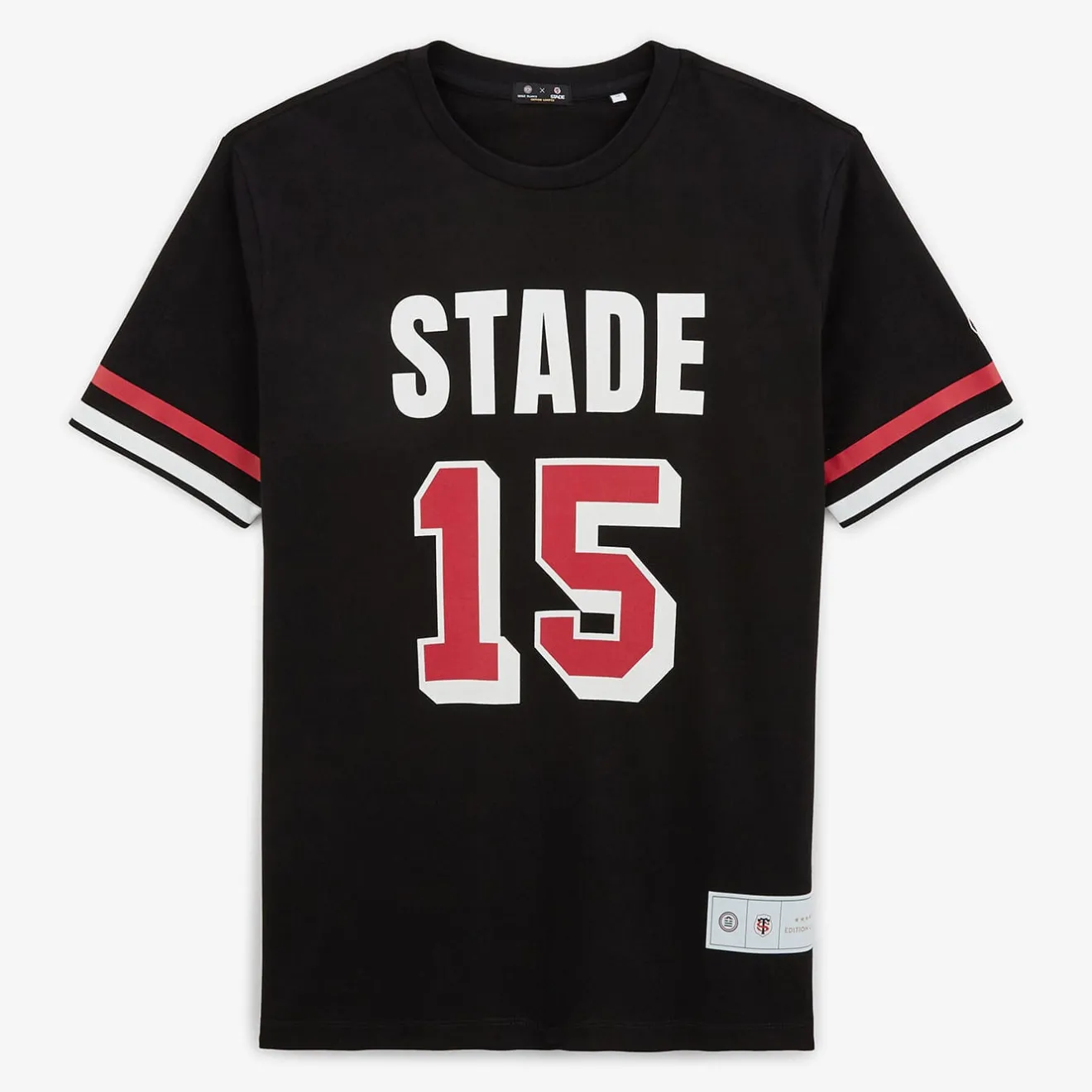 Stade Toulousain|Le Sportif>SERGE BLANCO Stade Toulousain black print t-shirt BLEU NUIT