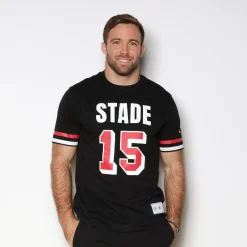 Stade Toulousain|Le Sportif>SERGE BLANCO Stade Toulousain black print t-shirt BLEU NUIT