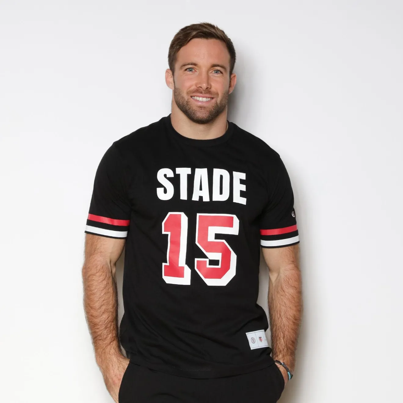 Stade Toulousain|Le Sportif>SERGE BLANCO Stade Toulousain black print t-shirt BLEU NUIT