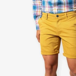 Shorts & Bermudas>SERGE BLANCO Straw denim Bermuda shorts TAUPE