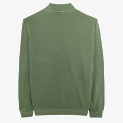 Sweats>SERGE BLANCO Sylvain army zipped collar sweatshirt ANTHRACITE