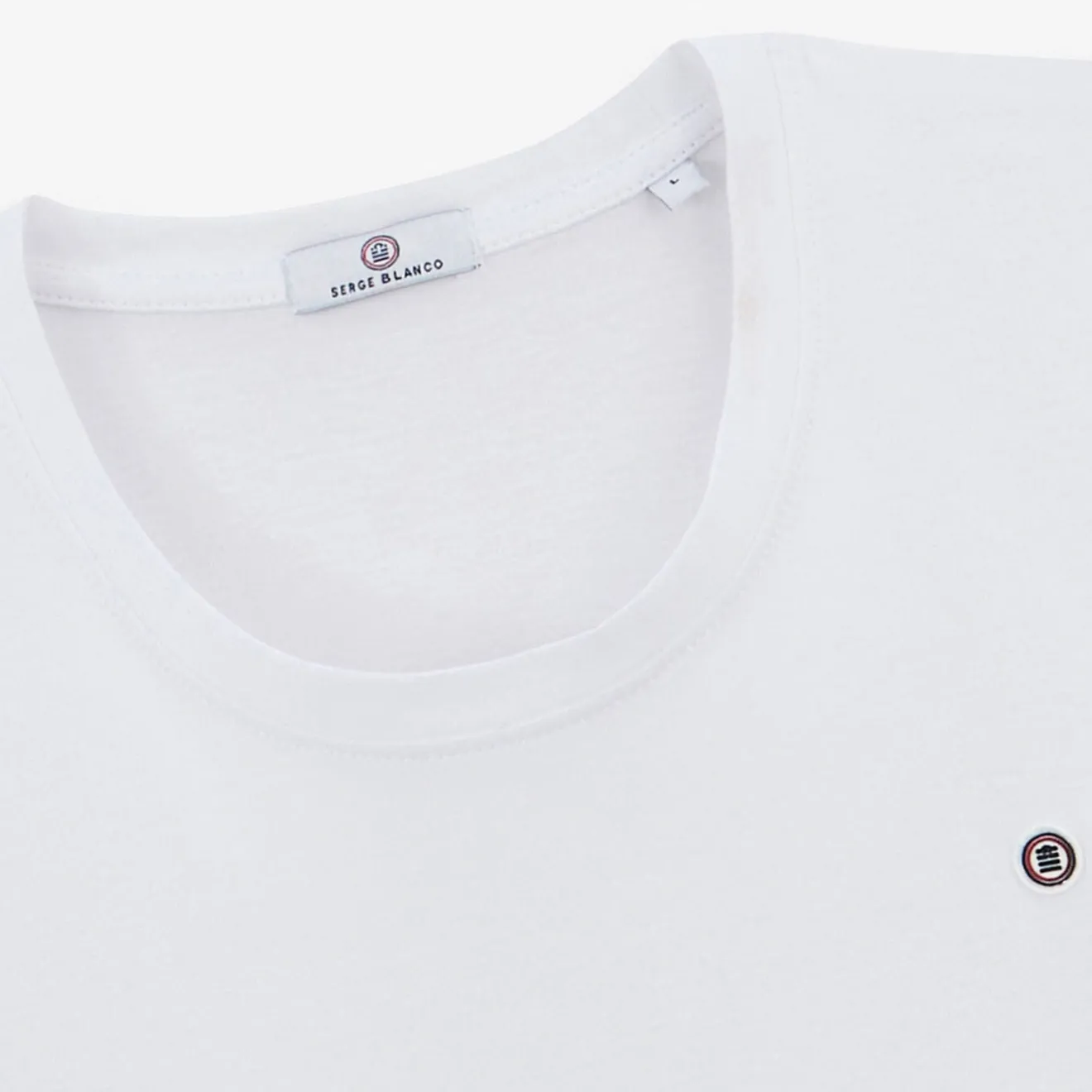 T-shirts|Tel Père, Tel Fils>SERGE BLANCO Theo White Cotton T-shirt for Men | DARK NAVY