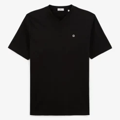 T-shirts>SERGE BLANCO Thibault V-neck T-shirt Black Men | BLEU INDIGO