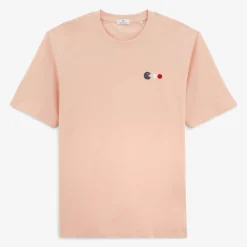 Crazy Logo|T-shirts>SERGE BLANCO Tiam Rose Skin Men's Round Neck T-shirt | BLANC