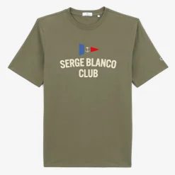 T-shirts>SERGE BLANCO Tigran Khaki Teak Round Neck T-shirt for Men | GRIS CHINÉ