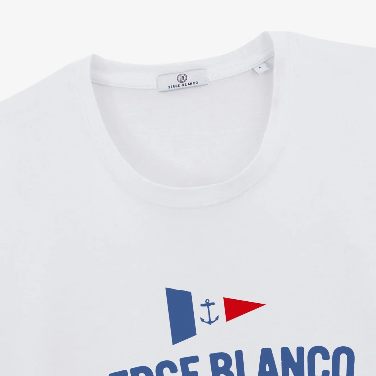 T-shirts>SERGE BLANCO Tigran White Round Neck T-shirt for Men | ARDOISE