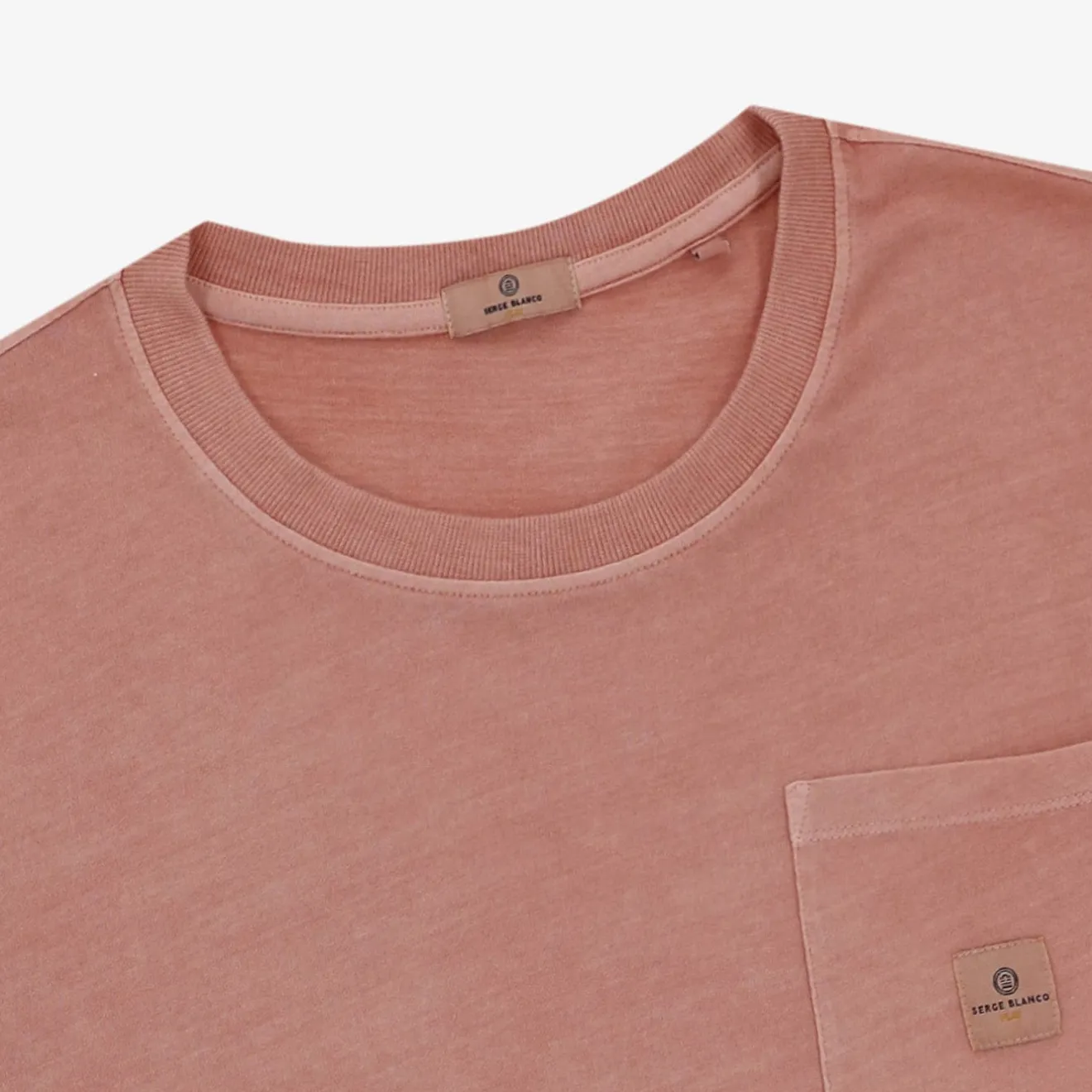 Ligne Play|T-shirts>SERGE BLANCO Tim Rose Skin T-shirt with Chest Pocket for Men | ANTHRACITE