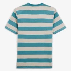 T-shirts>SERGE BLANCO Timothee duck blue striped t-shirt MERLOT