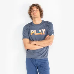 Ligne Play|T-shirts>SERGE BLANCO Todd T-shirt Denim Blue | PERLE