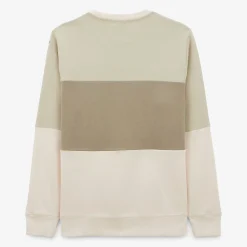 Sweats>SERGE BLANCO Tricolor round neck sweatshirt with cement logo BRONZ