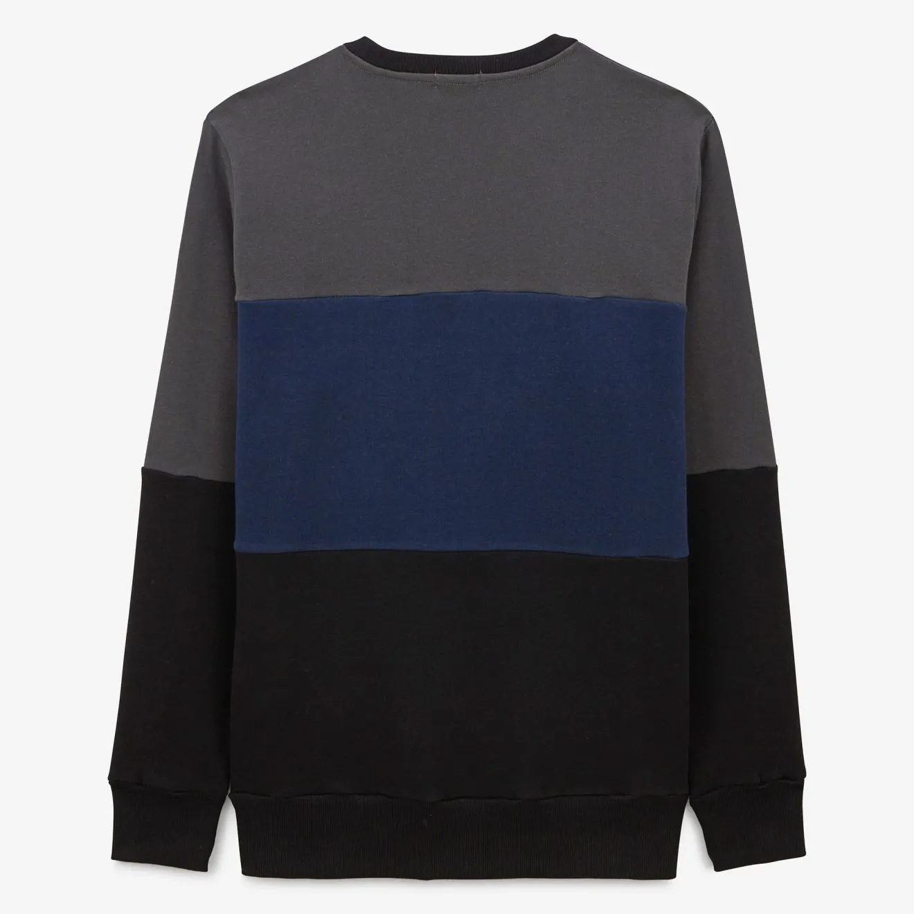 Sweats>SERGE BLANCO Tricolor round neck sweatshirt with anthracite gray logo PASTEL