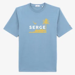 T-shirts>SERGE BLANCO Turin T-shirt Printed Serge Cloud Blue Men | TECK