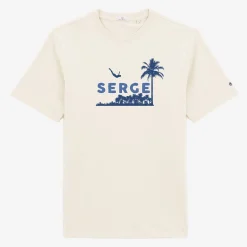 T-shirts>SERGE BLANCO Turin T-shirt Printed Serge White Latte Men | ARDOISE