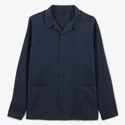 Vestes Worker|Manteaux & Vestes>SERGE BLANCO Wakura worker jacket in midnight blue linen DENIM