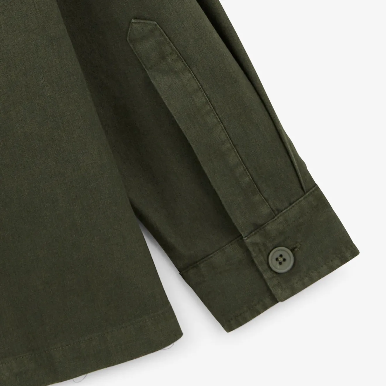 Manteaux & Vestes|Vestes Worker>SERGE BLANCO Wakura worker jacket in teak green linen BLANC