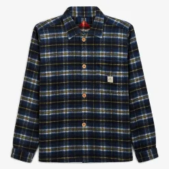 Surchemises>SERGE BLANCO Wallas blue checked overshirt dark navy