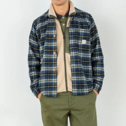 Surchemises>SERGE BLANCO Wallas blue checked overshirt dark navy