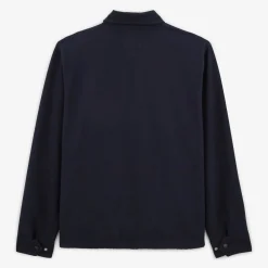 Crazy Logo|Vestes Worker>SERGE BLANCO Wayne coach jacket in dark navy bicycle embroidery jersey DENIM
