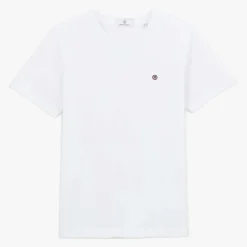 T-shirts|Tel Père, Tel Fils>SERGE BLANCO White Cotton Crew Neck T-Shirt for Boys | GRISCHINE