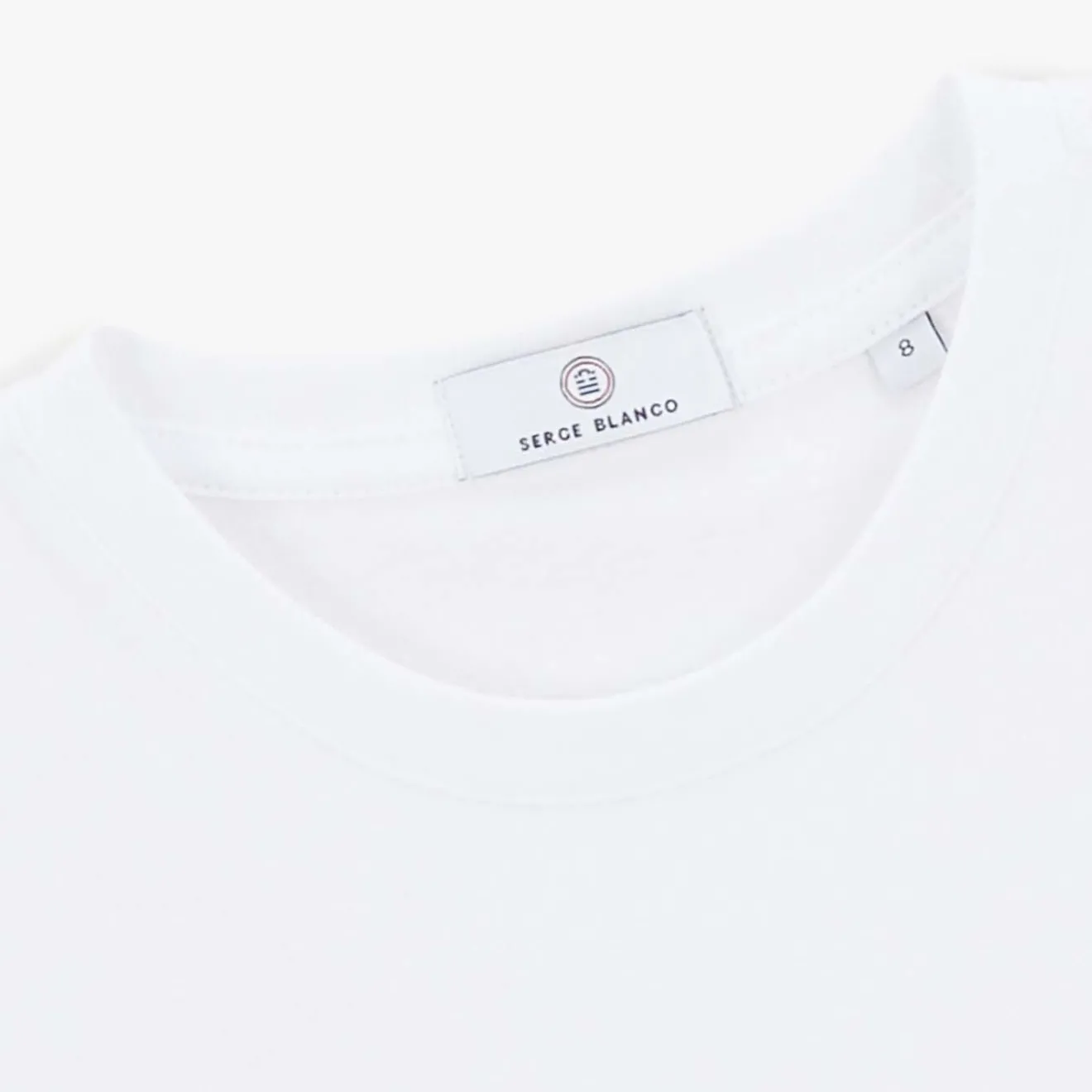 T-shirts|Tel Père, Tel Fils>SERGE BLANCO White Cotton Crew Neck T-Shirt for Boys | GRISCHINE