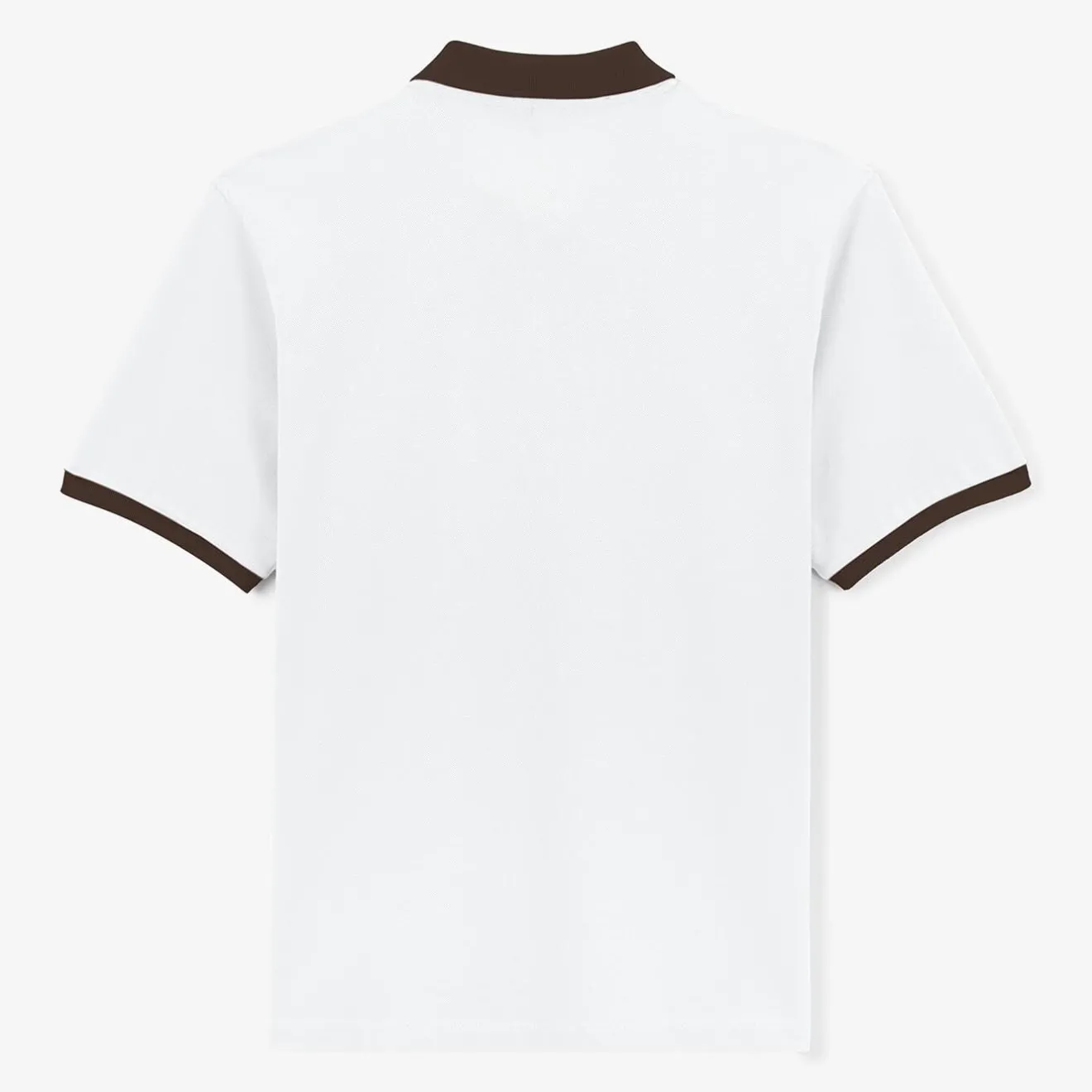 Polos>SERGE BLANCO White pique knit polo shirt with contrasting collar ANTHRACITE