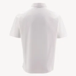Polos>SERGE BLANCO White polo shirt with chest badge RED