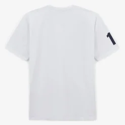T-shirts>SERGE BLANCO White t-shirt 15 sleeve BLEU CANARD