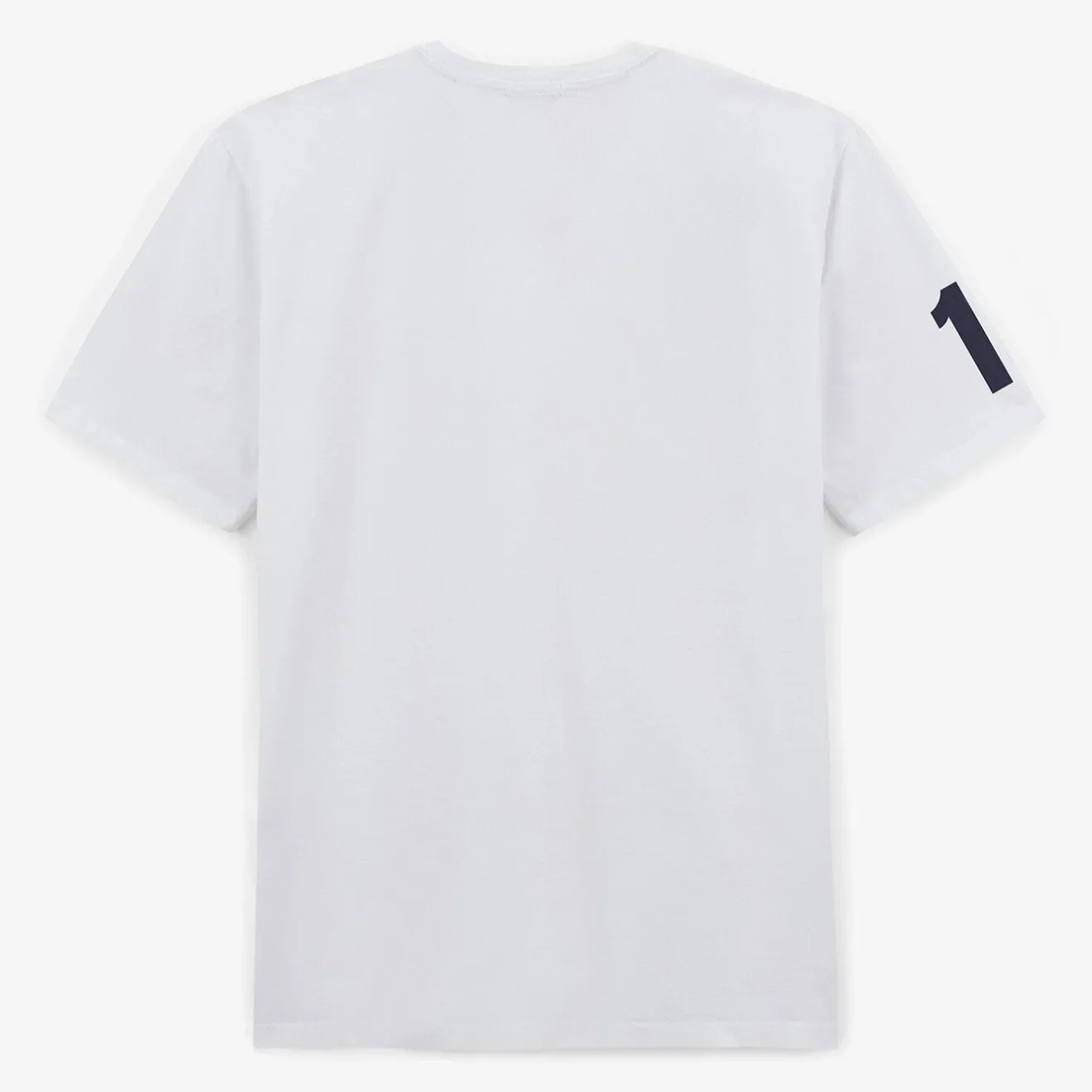 T-shirts>SERGE BLANCO White t-shirt 15 sleeve BLEU CANARD