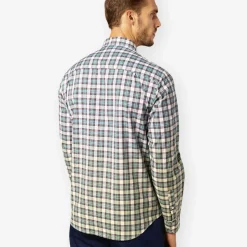 Chemises>SERGE BLANCO Woven Plaid Gradient Long Sleeve Shirt ABRICOT